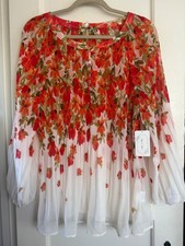 NWT Anthropologie Fig Flower Peasant Blouse T...