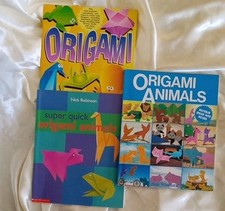 ORIGAMI LOT Of 3 Instructional Workbooks, Paper Crafting VG Condition