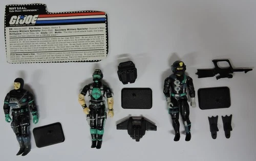 1998 GI JOE SHIPWRECK V3/WET-SUIT V5/TORPEDO V3 ACTION FIGURES W/ACCESSORIES