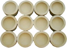 Lot of 12 - # 8AM Mabor Cupel 1-3/4" Gold-Assay-Smelting-Refining-Melting-Cupels