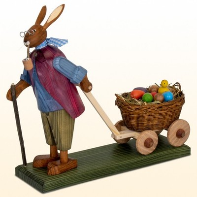 Gotthard Steglich Osterhase Osterhasengroßvater Ostereier Wagen ca.18cm Fachhand