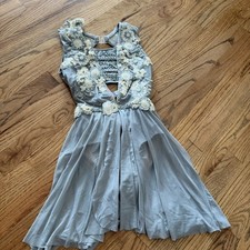 GLAMOUR XL CHILD GRAY CUSTOM COMPETITION DANCE COSTUME LYRICAL