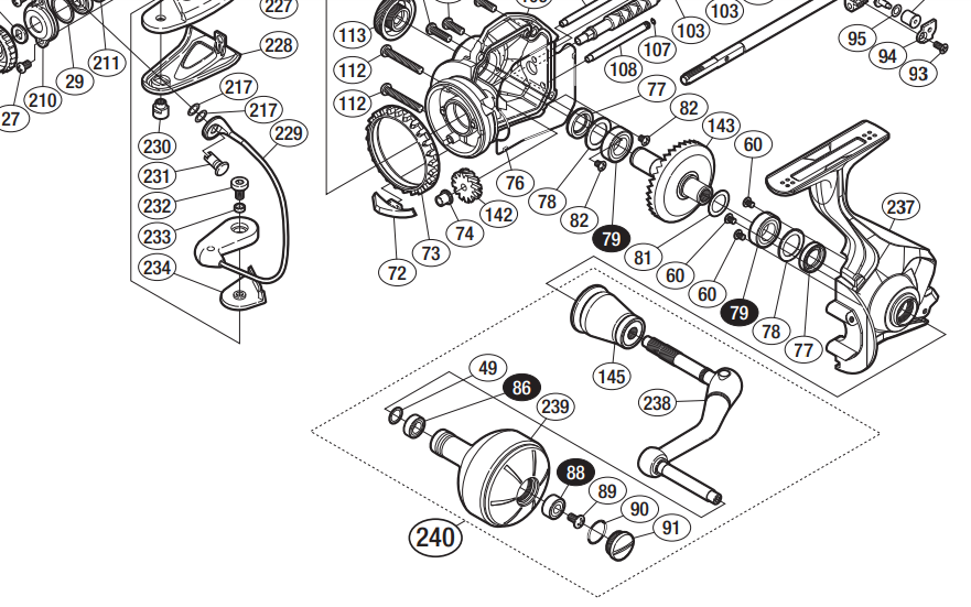 STELLA SW POWER HOOKING リールパーツ　ケース付き STELLA SW POWER HOOKING リールパーツ ケース付き