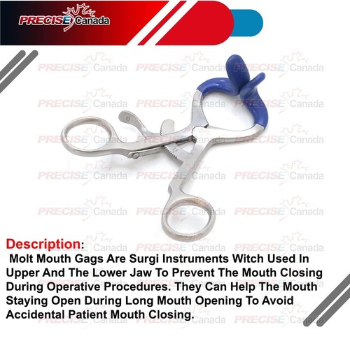 2 Pcs New German Molt Mouth Gag PVC Blue Dip 4.5" Dental Instruments - Picture 2 of 4