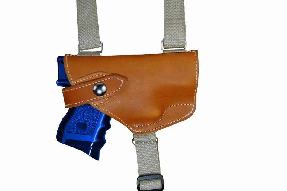 NEW Barsony Horizontal Tan Leather Shoulder Holster Steyr, Walther Comp 9mm 40 - Image 4 of 4