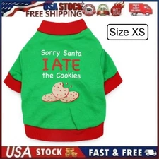 Dog Christmas Shirt Dog Pet Holiday Costume Sorry Santa I ATE The Cookies XSmall