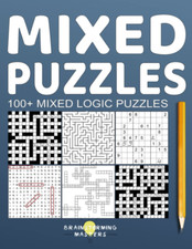 100+ Mixed Logic Puzzles –Word Search, Sudoku, Crossword & More for Brain Health