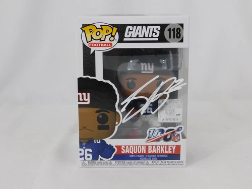 Saquon Barkley Signed New York Giants Funko Pop! Vinyl Figure #118 NIB Beckett