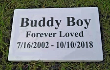 CUSTOM ENGRAVED STONE PET MEMORIAL HEADSTONE DOG CAT GRAVE MARKER PLAQUE 