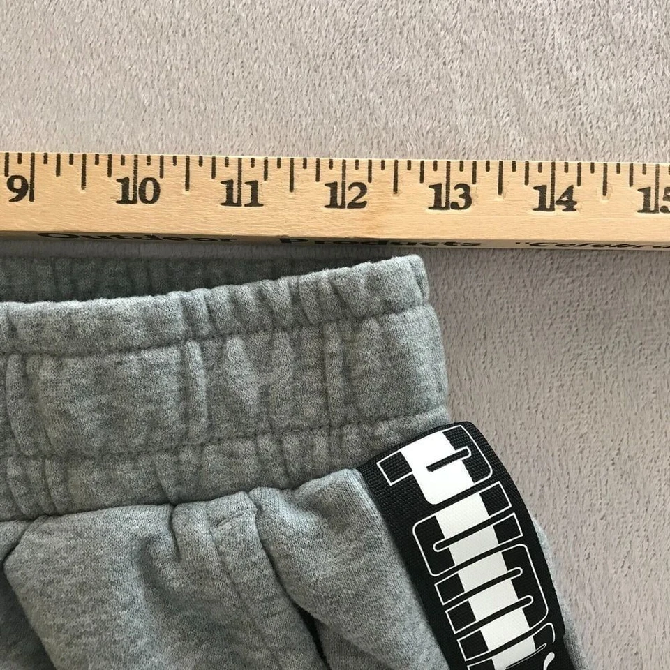 Pantalones Cortos de Gimnasio Puma Para Hombres Pequeños Gris Entrenamiento Atlético Salón Tejido Sudadera Pantalones Cortos Logo Foto 4 de 4