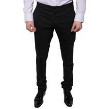DOLCE & GABBANA Pants Black Wool Skinny Dress Formal Trouser IT48/W34/M 1050usd