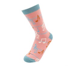 Dusky Pink Bamboo Music Socks - Ladies Music Socks - Music Gift - Musicians...