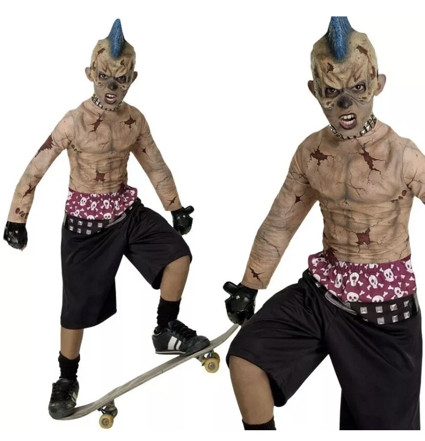 Disfraz Zombie Skate Punk Niños Miedo Halloween Vestido Elegante Med 8-10 Foto 2 de 2