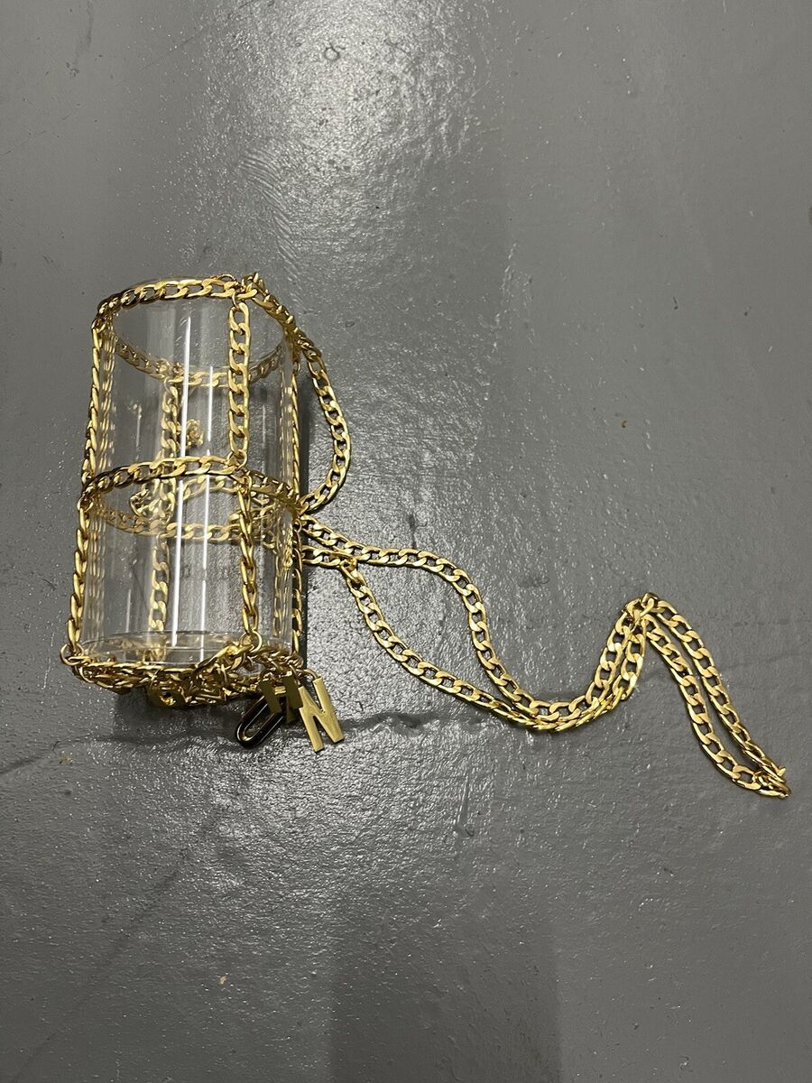 Moschino Bottle Holder Gold Chains - Rare And Collectible | eBay Moschino Bottle Holder Gold Chains - Rare And Collectible | eBay