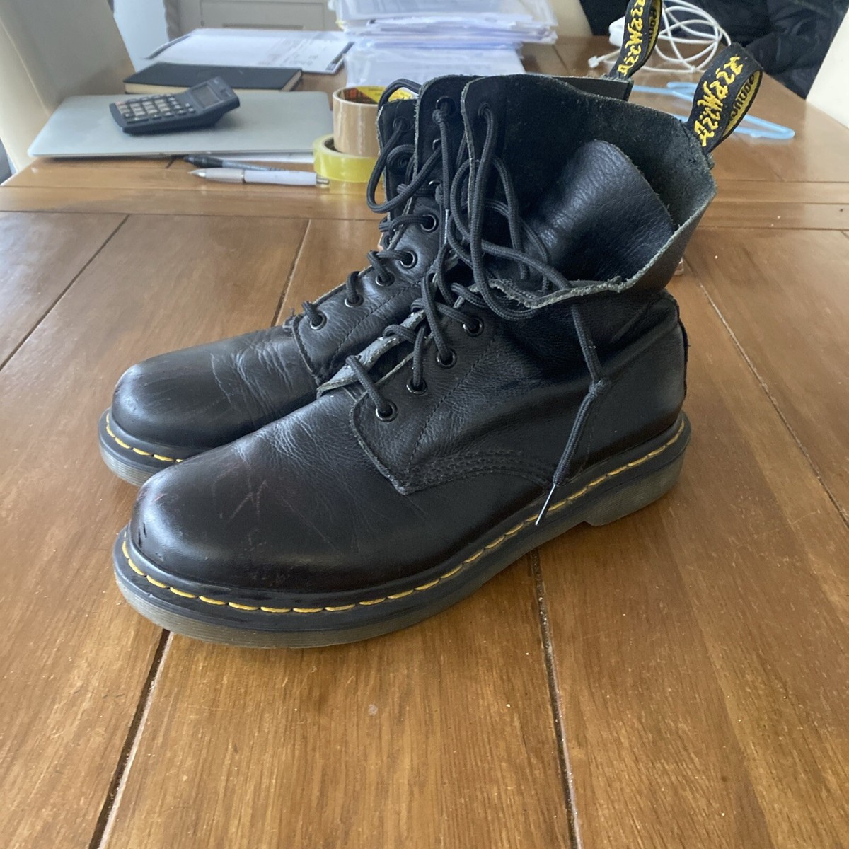 Dr Martens Airwair Hole Boots Size UK Soft Brown Leather UK