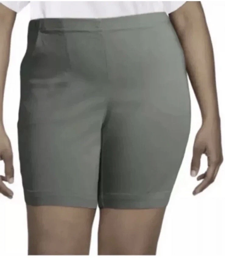 Pantalones Cortos de Denim Just My Size Para Mujer Plus 2 Bolsillos Verde Suave Talla 1X NUEVO Foto 2 de 4