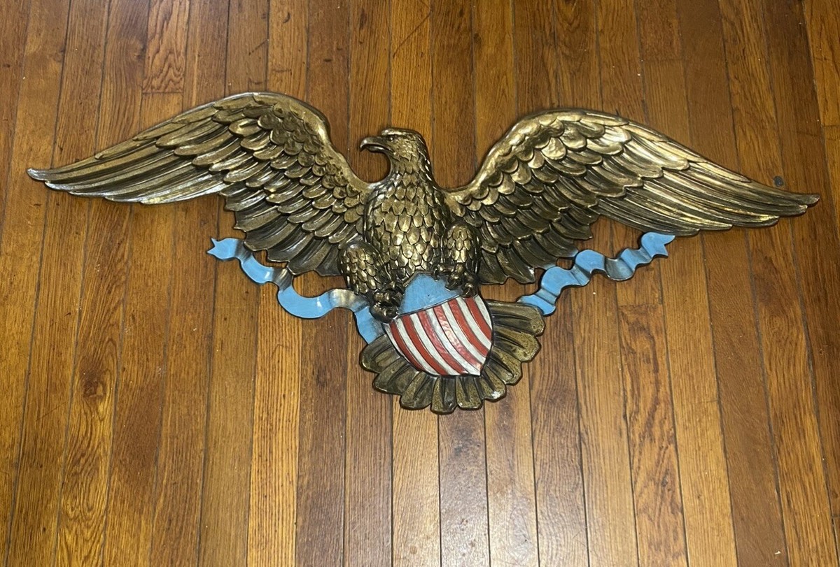 Vintage Syroco Eagle Made In USA 3762 45” X 17” Wall Mounted