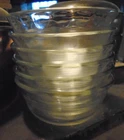 6 Pyrex 463 Scalloped 3 Ring Glass Custard Cups Ramekin 6 oz ~bowls/pyrex stamp