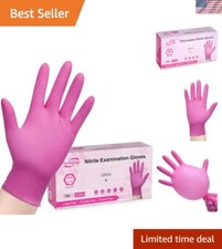 Elegant Fuchsia Powder-Free Nitrile Gloves - Disposable  Latex-Free, 50ct/100ct