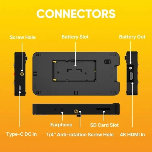 OSEE T5+ 5.5inch Camera Video Monitor 3D-LUT 1920x1080 IPS FHD 4K HDMI 1000Nits - Picture 11 of 11