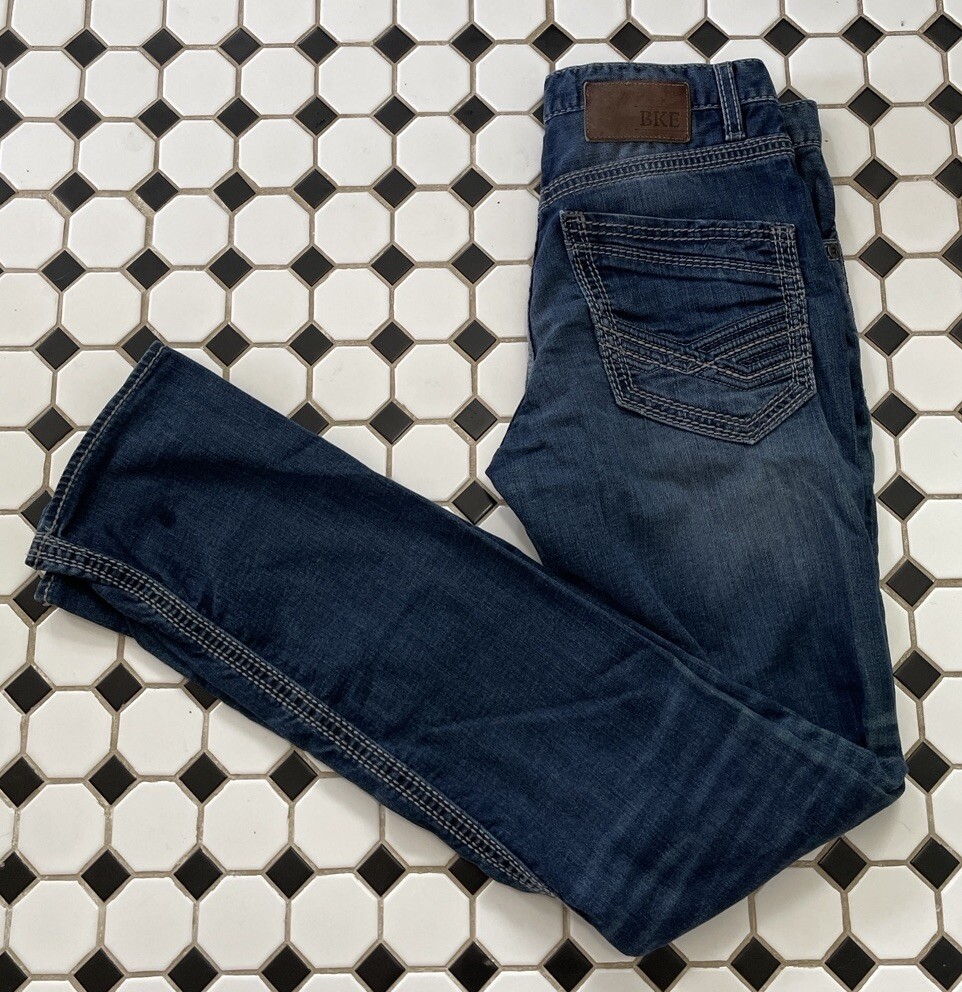 Bke Jeans Mens Jake Skinny 30 L Distressed Medium Wash
