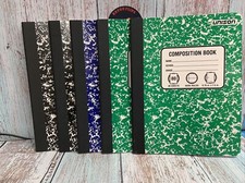 Lot of 5 Unison Composition Notebooks College Ruled 9.75" x 7.5" - 80 Sheets NEW