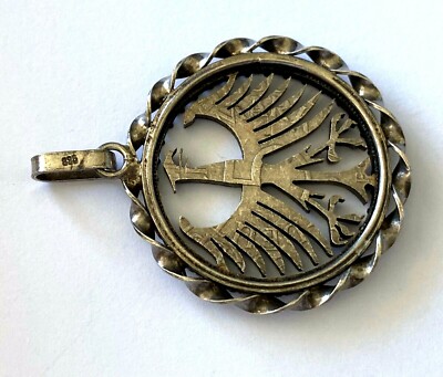 Vintage 835 Silver Eagle Men's Pendant Patina | eBay