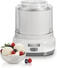 Electric Automatic Ice Cream Maker Frozen Yogurt Sorbet Custard 1.5 Quart WHITE