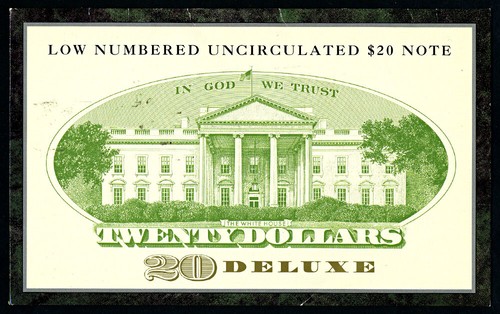 FR. 2083 B $20 1996 Federal Reserve Note AB00002631A Low Numbered Uncirc $20 Not - Picture 2 of 2