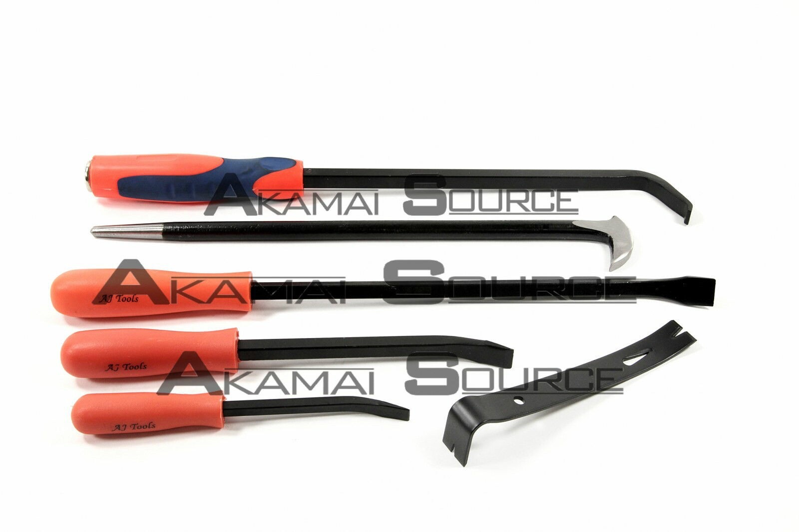 6pc Mechanic Pry Bar Tool Set Automotive Shop Tools Heel Flat Curved