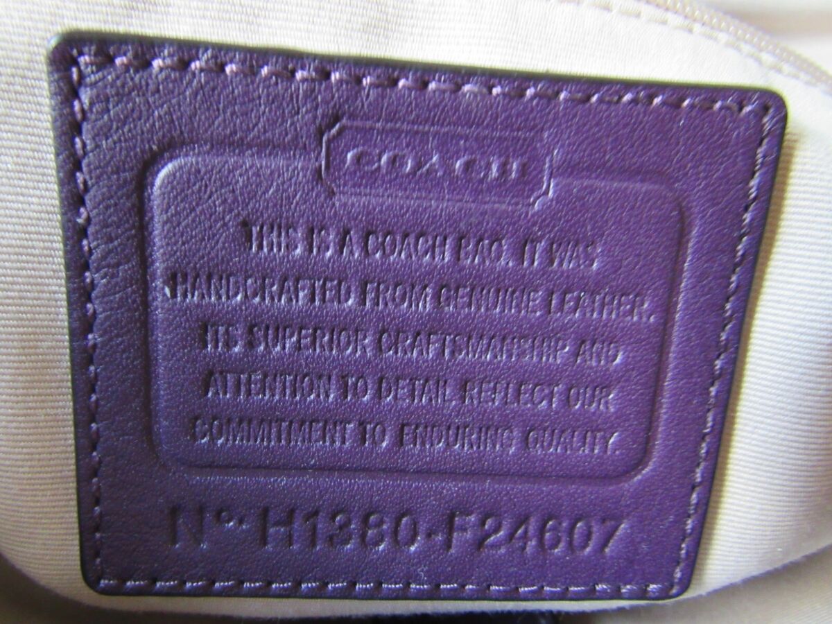 COACH 24607 Embossed Dark Purple Patent Leather Double Zip COACH 24607 Embossed Dark Purple Patent Leather Double Zip