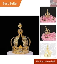 Stunning Metal Crown Cake Decoration - Perfect for Weddings & Parties, 6.3''
