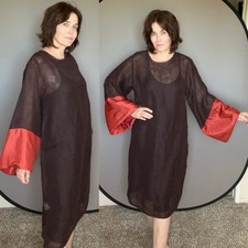 Abito Maria Calderara in lino con seta taglia 2 M disegno rete