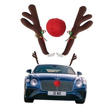 Car Reindeer Antlers  Nose - Window Roof-Top  Grille Rudolph Reindeer Brown
