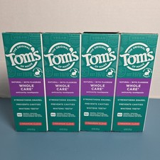 Tom's of Maine Natural Cinnamon Clove Fluoride Toothpaste Pack of 4 Tubes