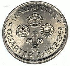 # C7580    MAURITIUS  COIN,     1/4 RUPEE   1964