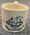 Vintage Early American Old Spice Ship Friendship Shaving Mug Cup Milk Glass Cup