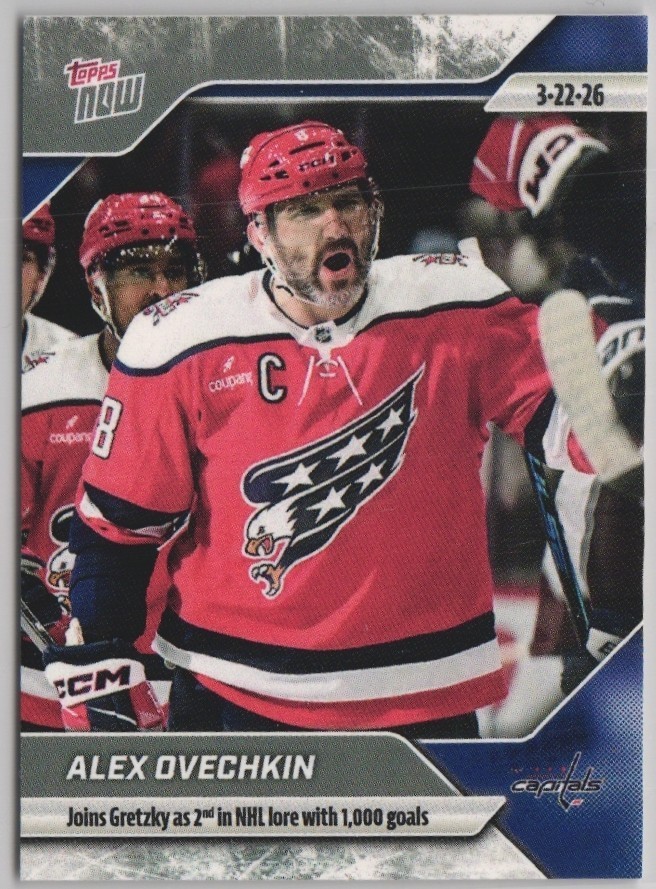 2025-26 Topps Now NHL Sticker #127 Alex Ovechkin Joins Gretzky NHL Lore PR: 980