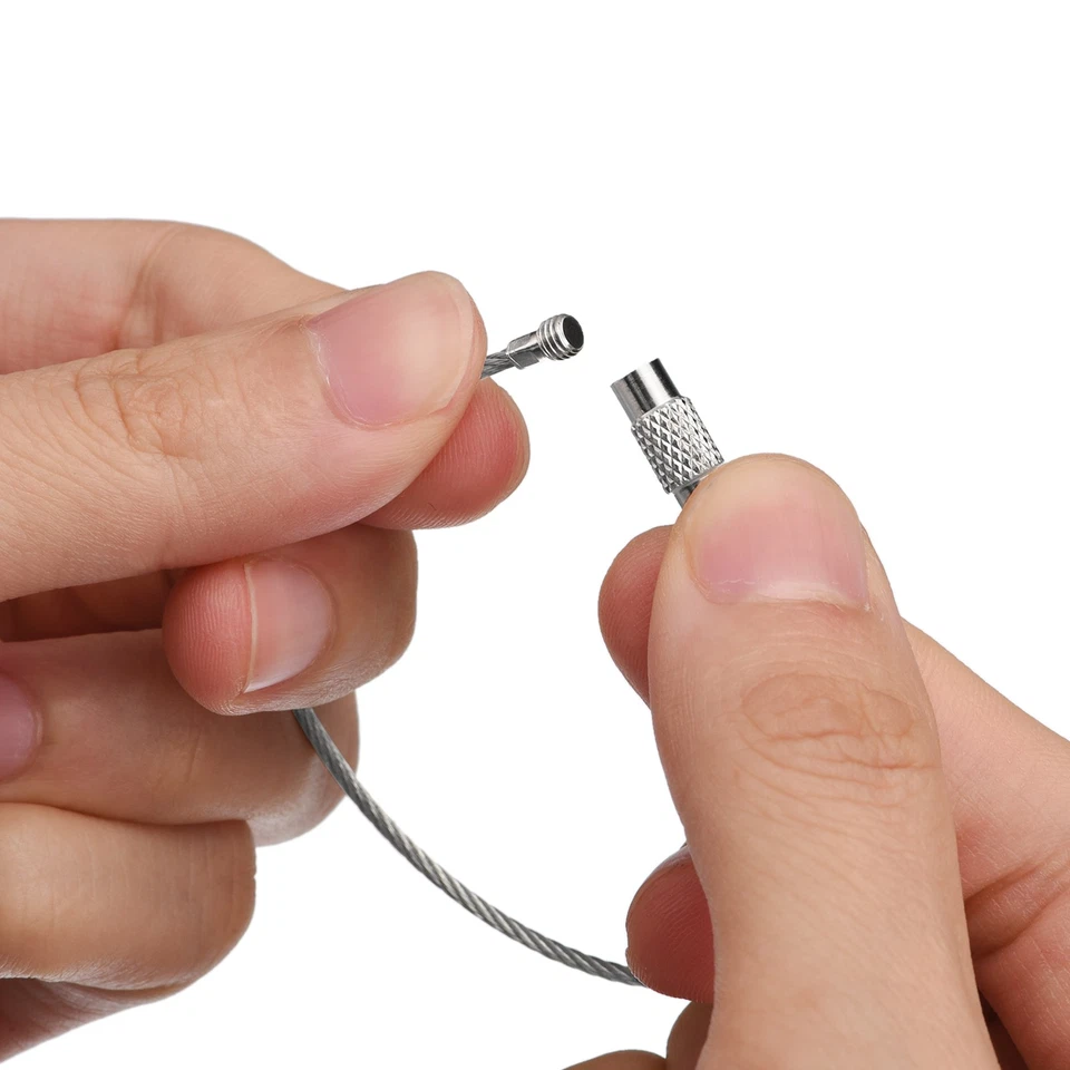 Confezione 12 Cavo Chiave Anelli,155mm Filo Portachiavi Torsione Anelli,Argento - Immagine 4 di 4