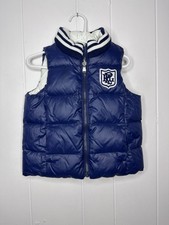 Polo Ralph Lauren Childs 3T Blue Reversible DOWN Crested Puffer Vest - Nylon