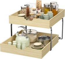 Pull Out Cabinet Organizer, 2 Tier Soft Close Pull Out Drawers for Cabinets, 20"
