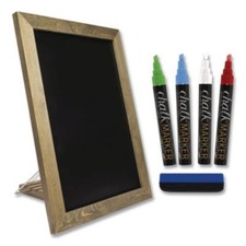 Excello EGPHD0100S Magnetic Chalkboard 11x15 Black Brown Frame