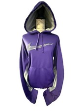 Nike Womens Medium Therma Fit Hoodie Purple and Grey Pullover Sweatshirt