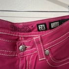 Miss Me Women’s Pink Dark Wash Skinny Jeans Low Rise Embroidered Rhinestone — photo 2