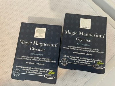 2X New Nordic Magic Magnesium Glycinat - 60 Tablets -  Sealed - Exp 2028
