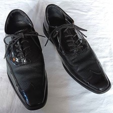 Zapatos de esmoquin Sanro & Son 9,5 charol negro punta de ala Metropolitan