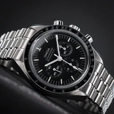 Omega Speedmaster Professional Moonwatch 42mm COMPLETE SET Black Steel Bracelet