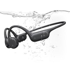 Bone Conduction Headphones IPX8 Waterproof Swimming Headphones Matte Black