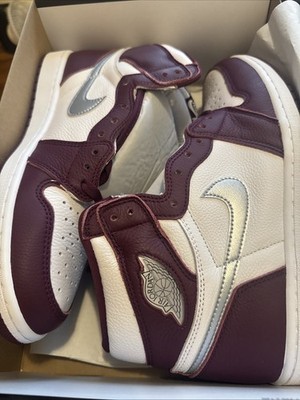 Air Jordan 1 Retro High OG BORDEAUX METALLIC SILVER 555088 611 Size 11