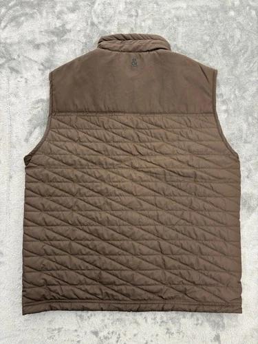 &Lore By Tahoe River Vest Mens Medium Brown Full Zip Primaloft Quilted Puffer image 2